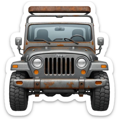 Old Jeep wrangler grey sticker