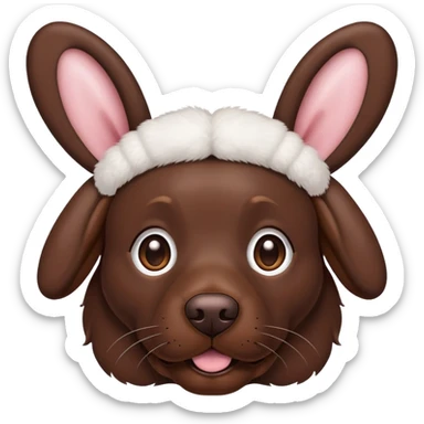 Chocolate lab, bunny ears sticker