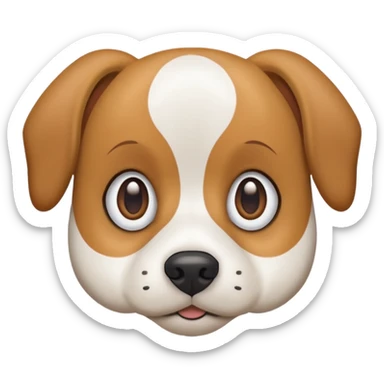 a white beagle x maltese x chi dog the size of a kelpie with light brown ears and a light brown patch on one eye sticker