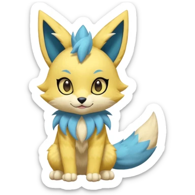 Kawaii adorable big-eyed cute Kemonomimi Nekomimi Japanese Anime Kemono-Style Manectric-Zeraora-Fursuit-furry-fursona sticker