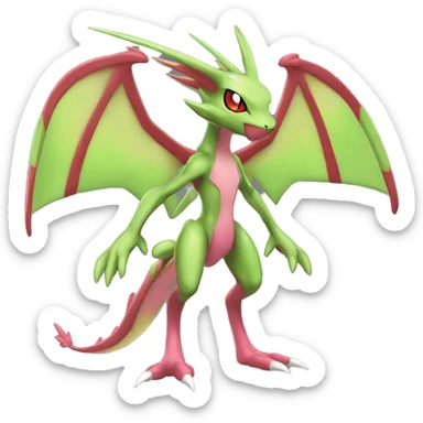 Anthro Cool Edgy Legendary Colorful Shy Shiny Fakemon-Pokémon-Genesect-Flygon-Fantasy-Creature With Full Body Detailed High Quality sticker