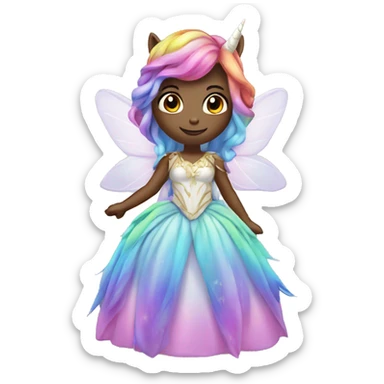 rainbow unicorn fairy princess sticker