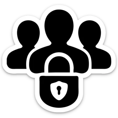 Secure private group chat with silhouettes of multiple people sticker