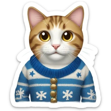 cat wearing hanukkah sweater  sticker