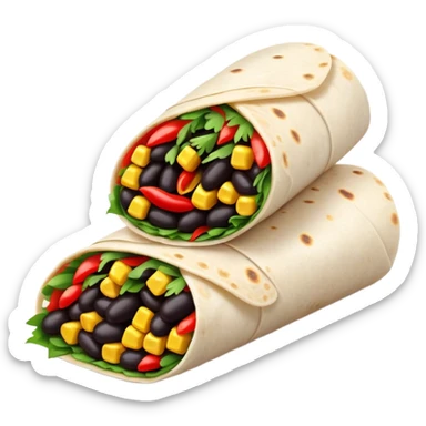 Black bean corn cilantro red pepper wrap sticker