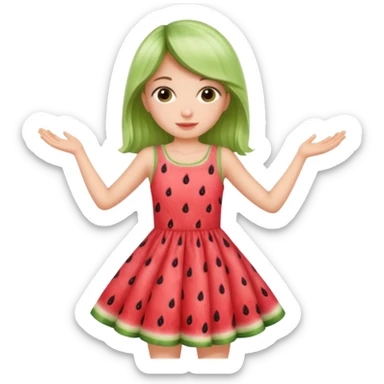 Kids in Fruit Clothes 
A girl in a watermelon dress with cute seed patterns.




































 sticker