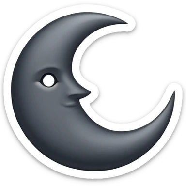 A new moon, mostly dark with just a thin glowing outline sticker
