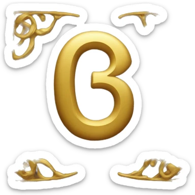 number 65 in a golden ancient font sticker
