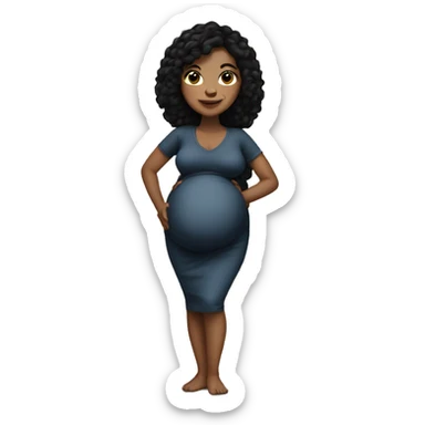 Pregnant white woman with black hair and wide hips sticker