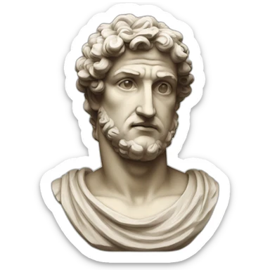 Greek classical sculpture with classic facial features sticker