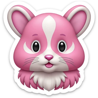 Coelho com laço rosa sticker