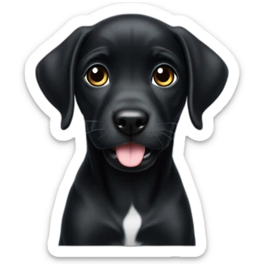 A very cute black labarador puppy with grey eyes sticker