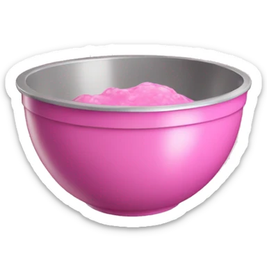 Realistic bubbleguml pink mixing bowl sticker