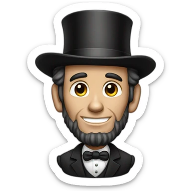Abraham Lincoln with us cap sticker
