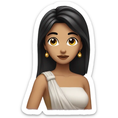 greek girl with black hair blowing kiss sticker