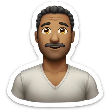 big chested man sticker