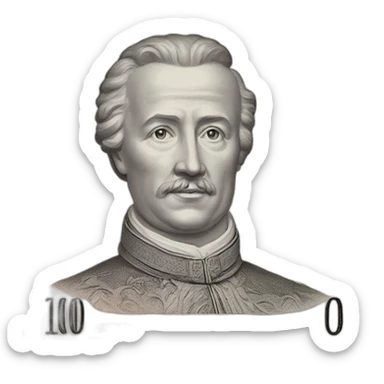 Ukrainian hryvnia in denomination 100 hryvnia sticker