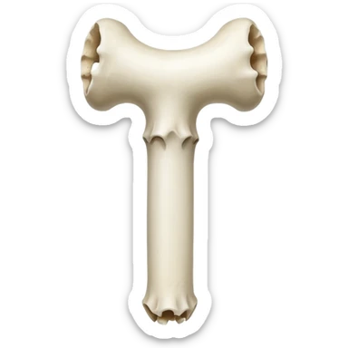 a femur bone with small holes inside sticker