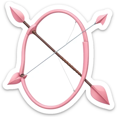 Romantic pastel Cupid’s bow and arrow crossbow sticker