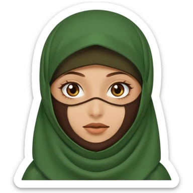 Niqab musli girl chocolate color make the niqab green sticker