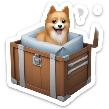 Spitz dog in an airplane transport box sticker