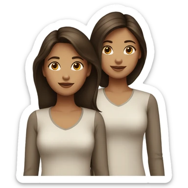 Two sisters both brunette one a little taller than the other.  sticker