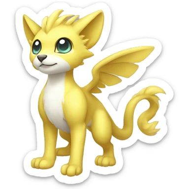 Cute cool shiny fantasy animal hybrid Fakemon full body sticker