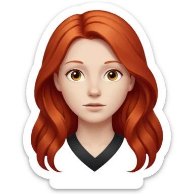 une personne joli, aved des cheveux long rouxde face dans un rond  sticker