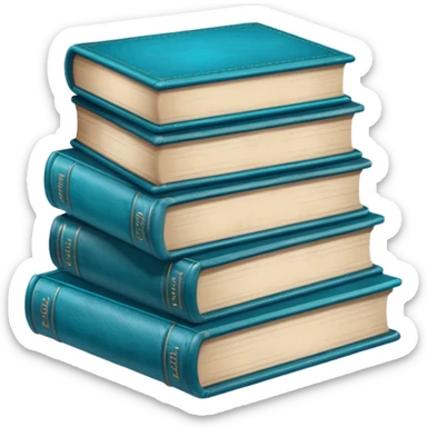 Pile of books that symbolises history in blue/turquoise color sticker