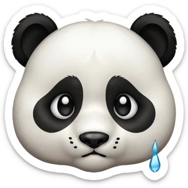 Sad panda with one large tear  sticker