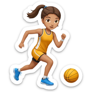 A young girl does sports sticker
