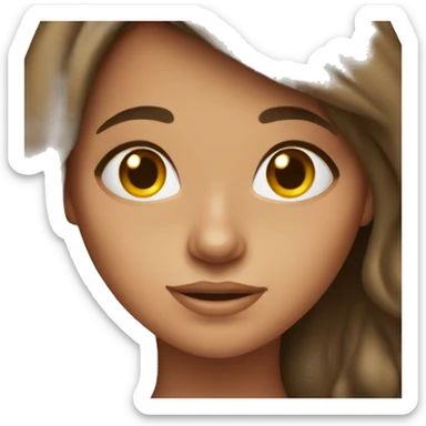 brunette girl with freckles tan sticker