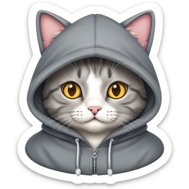  cat with hood sticker