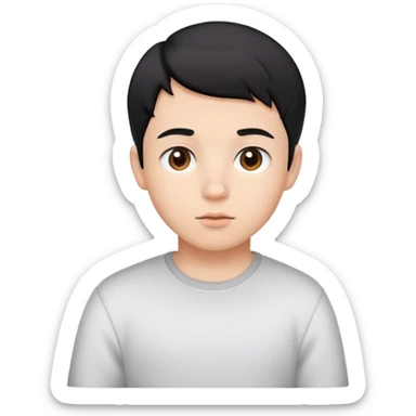 22 year old man with black short hair and brown eyes but he’s a baby sticker
