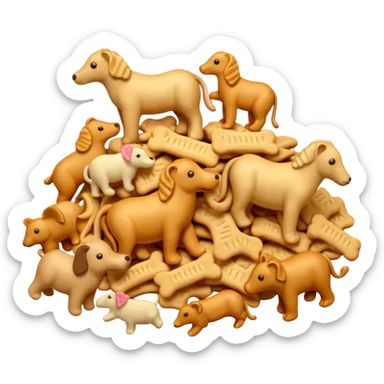 a pile of animal crackers, vibrant, simple, clear sticker