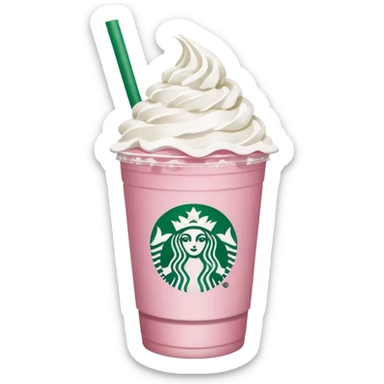 pink drink from star bucks that has the logo whip cream sticker