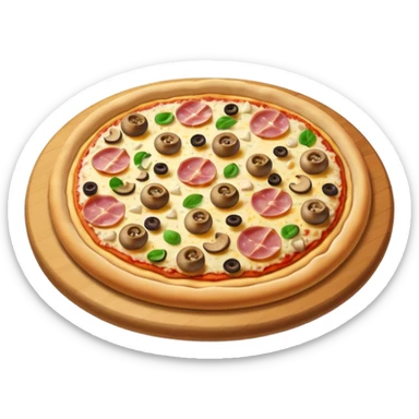 pizza with ham, mushroom and cheese sticker