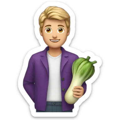christopher luxon holding eggplants sticker