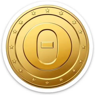 A premium gold coin icon with a clean, modern embossed design-system emblem in the center. No currency symbols. Center symbol: a simplified design-guideline glyph such as a minimal grid,  a C-shaped “credit” monogram, or three aligned dots representing design tokens.   sticker
