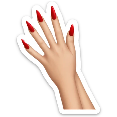 Pretty hands with long red stiletto nails sticker