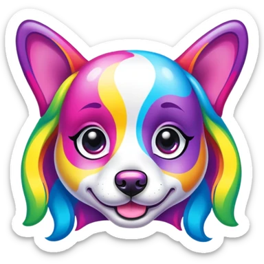 Lisa frank dog sticker