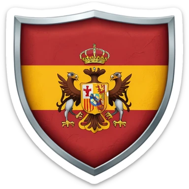 Bandera de españa tricolor actual con un águila marrón en el escudo sticker
