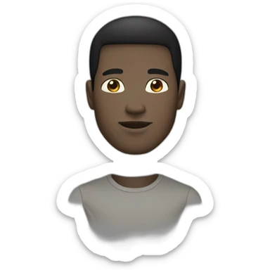 white man 25yo black hair no face sticker