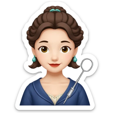 Maomao from Apothecary Diaries emoji with mischievous smile and hairpin sticker