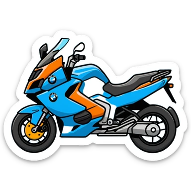 blue BMW motorcycle sticker