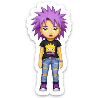 Lisa Simpsons qui est une punk sticker