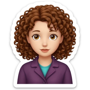 girl with hair curles sticker
