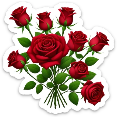 Bouquet of dark red roses sticker