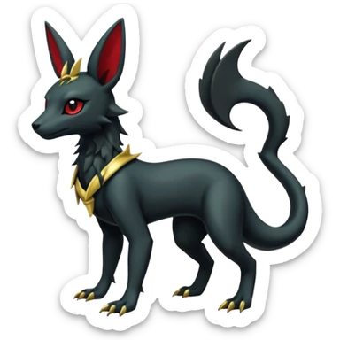 Shiny Dark Edgy Gothic Gloomy Futuristic Salandit-Umbreon-Shaymin-Anubis-Hybrid (Full body) sticker