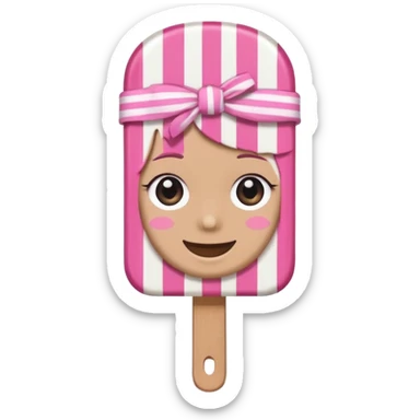 monochrome popsicle with eyes and headband wearing sticker